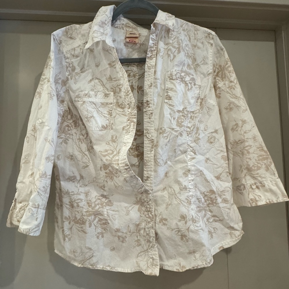 Floral Button-Up Shirt Faded Glory